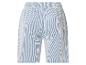 Blauw-wit gestreepte shorts met elastische tailleband en achterzak.