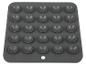 Grijze siliconenmat met zuignappen.