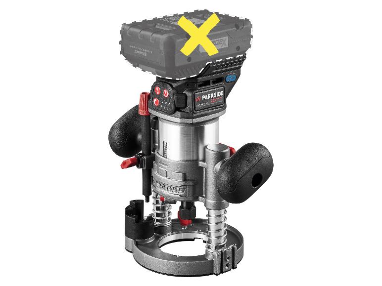 Draadloze bovenfrees van Parkside met snelheidsregeling.