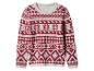 Witte trui met rood Fair Isle patroon