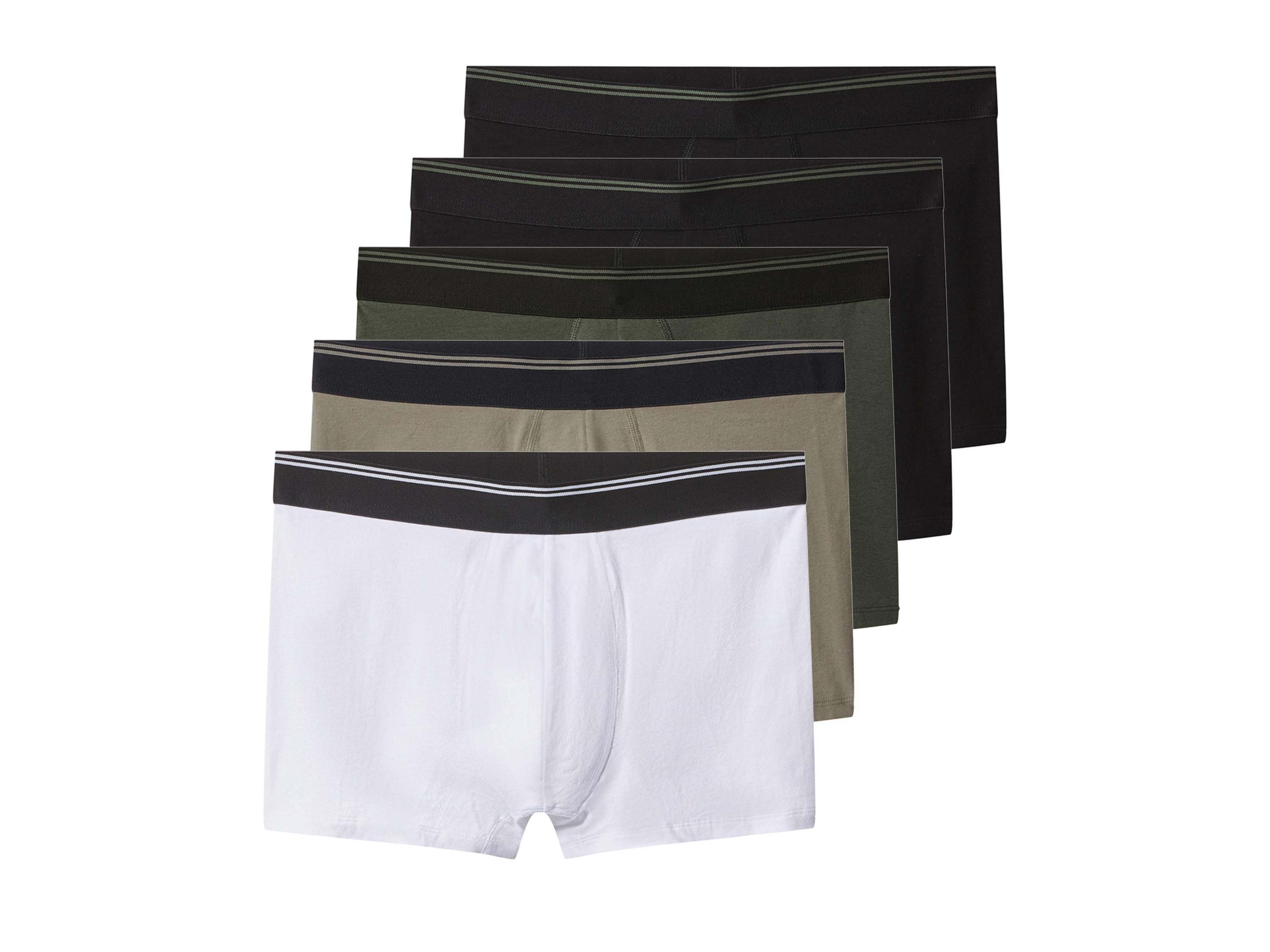 esmara Men Set van 5 heren boxers (zwart/groen/kaki/wit, XL)