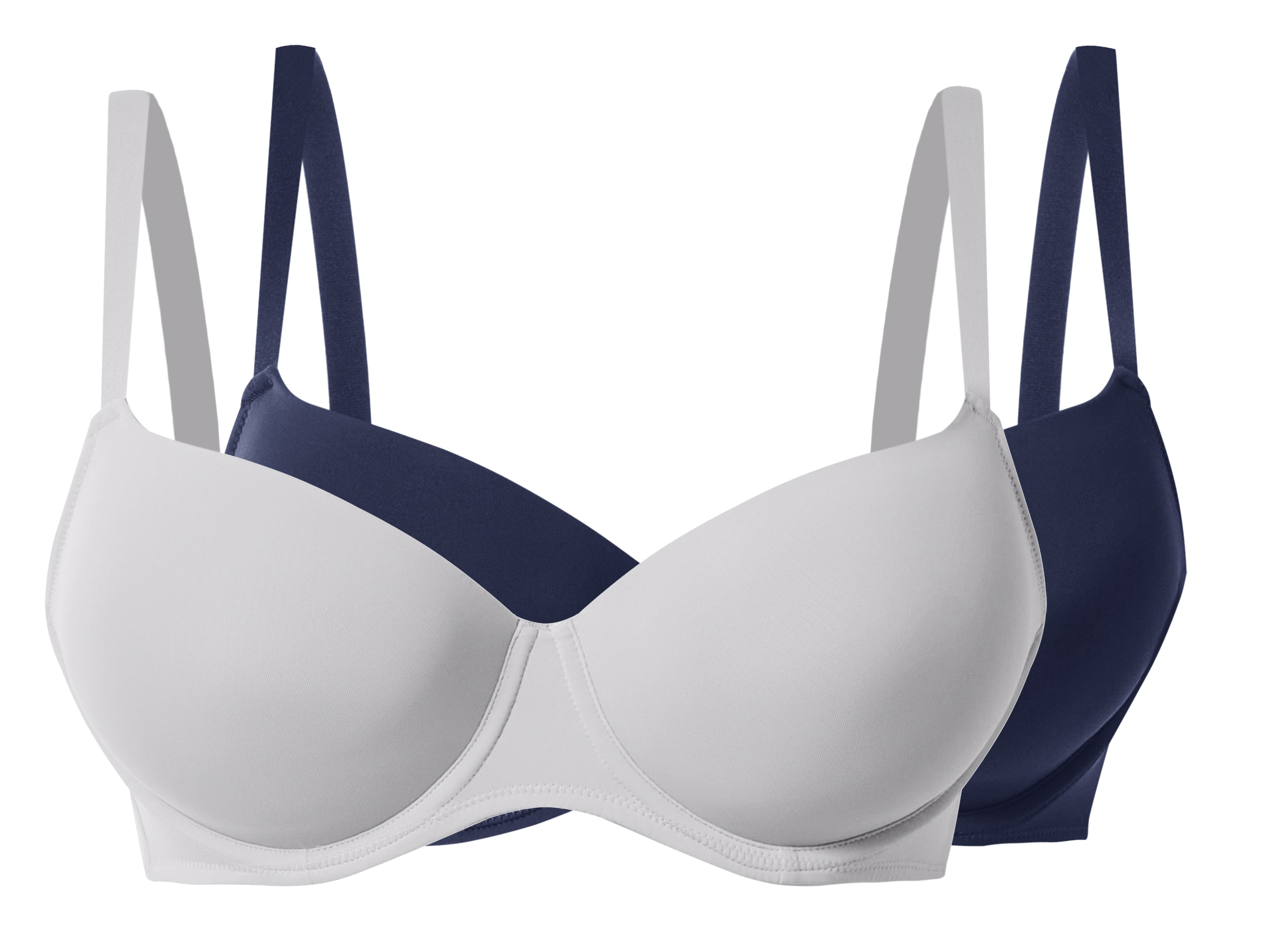 esmara Set van 2 BH's - Plus size (Donkerblauw/grijs, 85D)