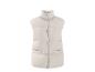 Beige dames gewatteerde bodywarmer met hoge kraag en knopen