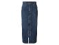 Lange donkerblauwe denim rok met split aan de voorkant