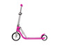 Een roze Hudora BigWheel step met grote wielen.