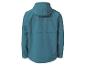 Een blauwe softshell-jas met capuchon van het merk 'Sounds of the Wild'.