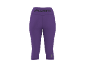 Paarse sportcapri-legging met hoge taille en naaddetails.