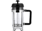 French press met glazen kan en zwart handvat