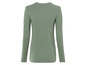 Een lichtgroen longsleeve shirt met ronde hals.