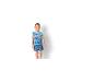 Blauwe kinderpyjama met top met korte mouwen en bedrukte shorts.