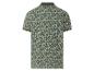 Kort mouw polo shirt, olijfgroene bloemenprint.
