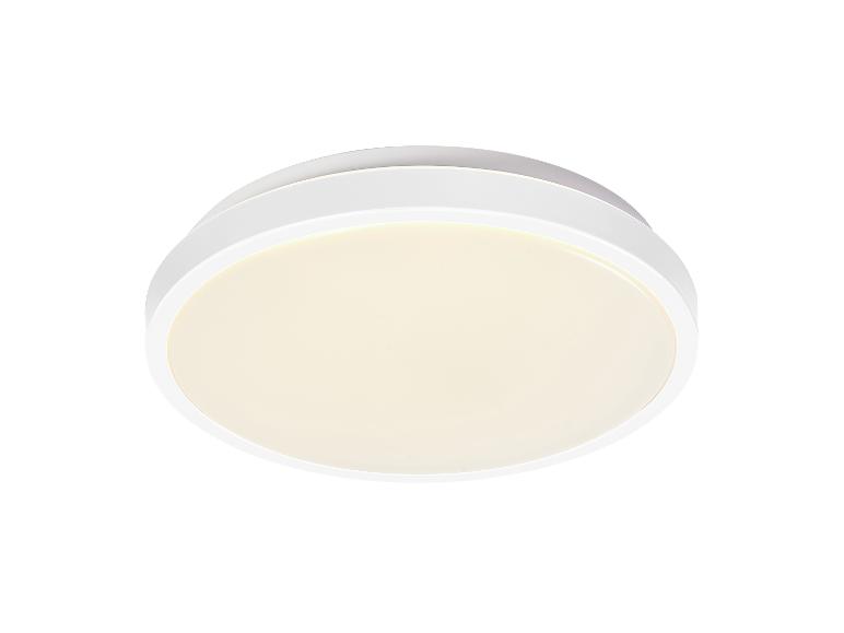 Witte, ronde plafondlamp met warm licht