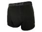 Zwarte herenboxershort met elastische tailleband en tekst.
