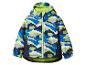 Kinderjas met capuchon met blauwe, groene en grijze camouflageprint