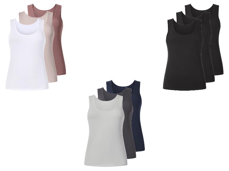 Pakketten dames tanktops in wit, beige, bruin, zwart, grijs en donkerblauw.