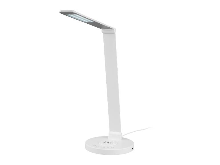 Witte LED bureaulamp met Qi draadloze oplader