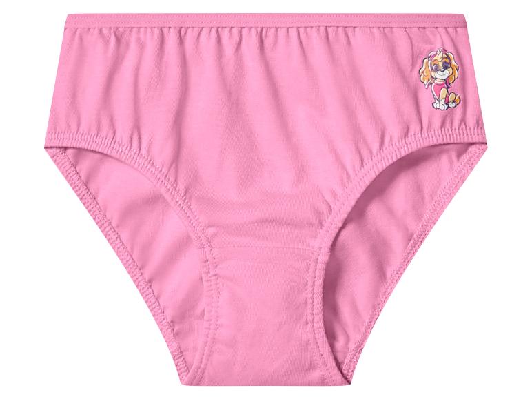 Roze kinderonderbroek met een puppy-motief aan de zijkant.