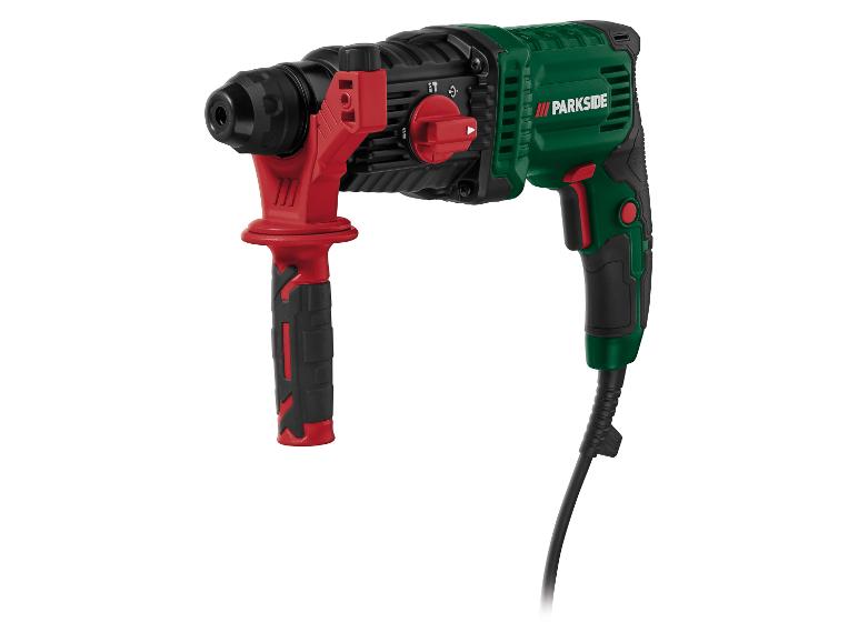 Groene en zwarte Parkside klopboormachine met rood handvat