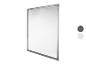 Een wit whiteboard met een aluminium frame.