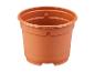 Bruine plastic plantenpot