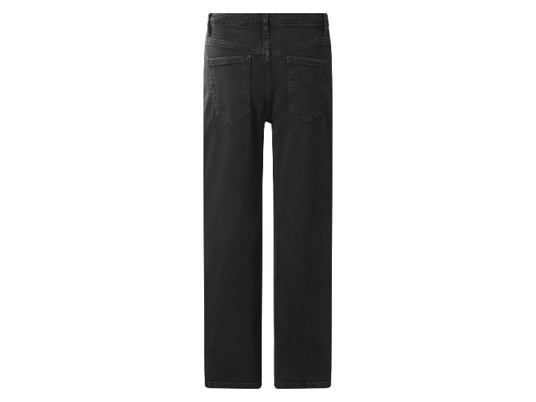 Zwarte high-waist jeans, achteraanzicht.