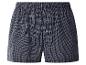 Donkere geruite herenboxershort met elastische tailleband en knoop