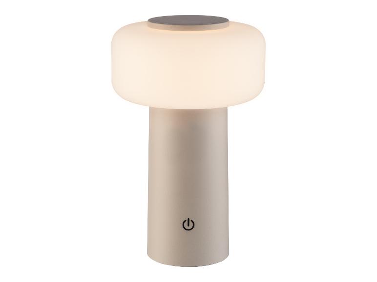 Beige tafellamp met verlichte kap en aan/uit-knop