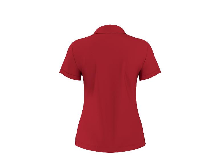 Rood dames poloshirt, achterkant