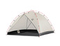 Een beige Grand Canyon tent met rode tentstokken.