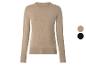 Beige trui met lange mouwen en ronde hals, met kleuropties beige en zwart.