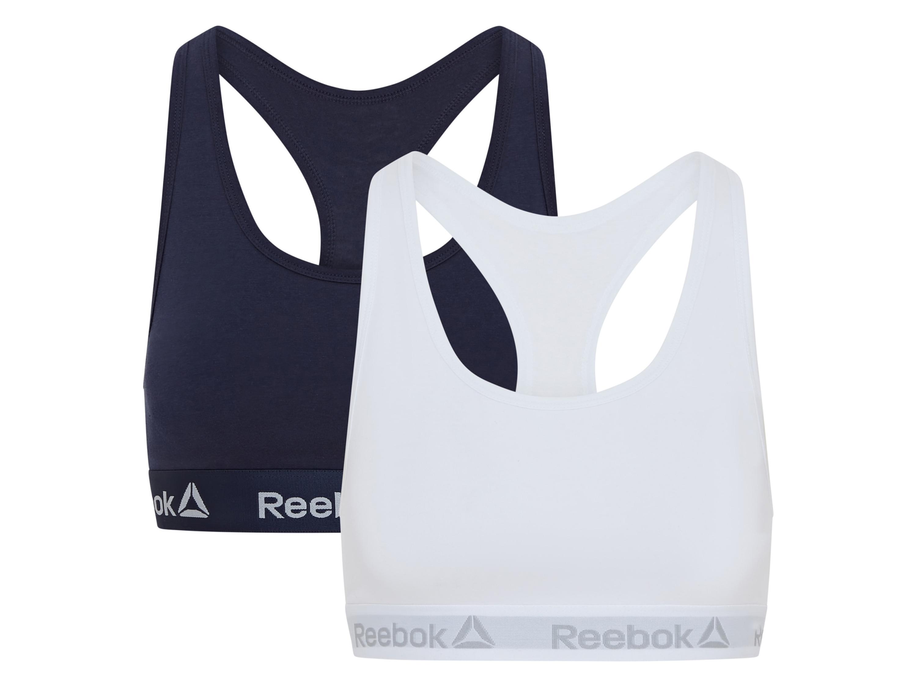 Reebok Set van 2 dames sport-BH's (Donkerblauw/wit, L)