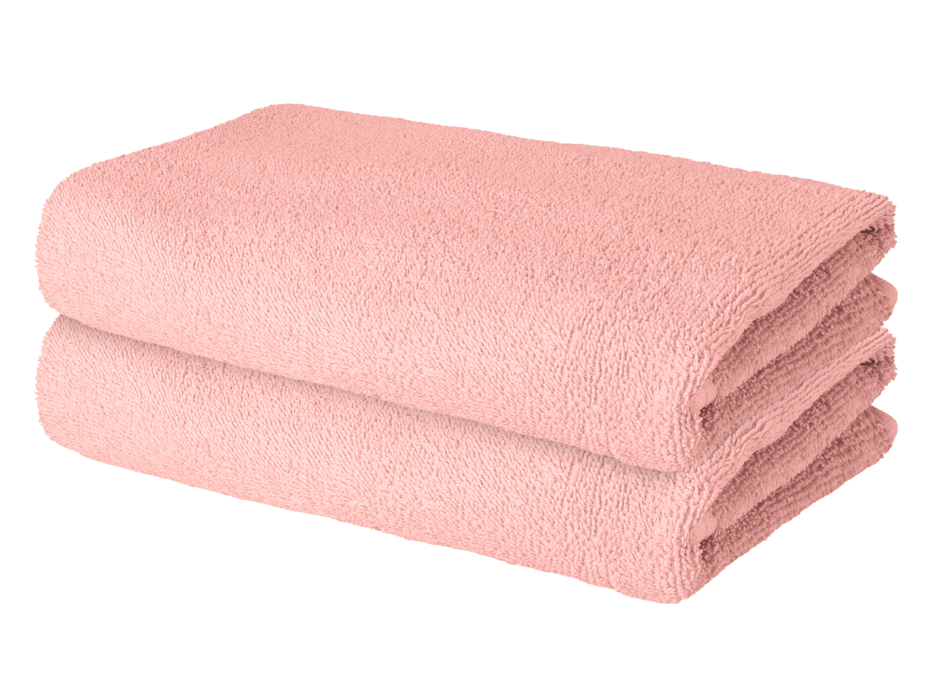 LIVARNO Set van 2 handdoeken 50 x 100 cm (Lichtroze)