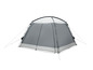 Een grijze Easy Camp tent met zwarte details.