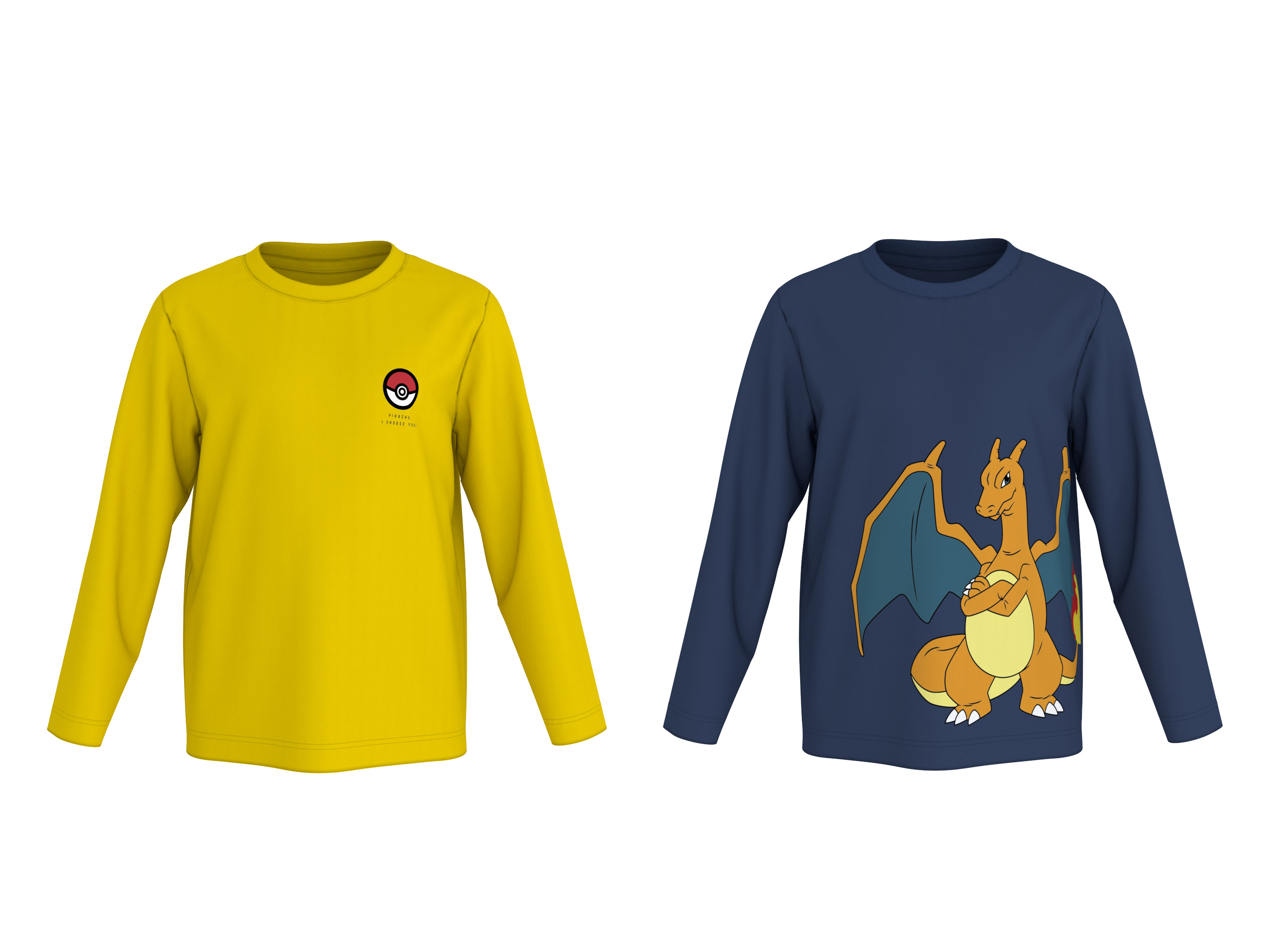 LUPILU Kinder longsleeves, 2 stuks (Geel, 122/128)
