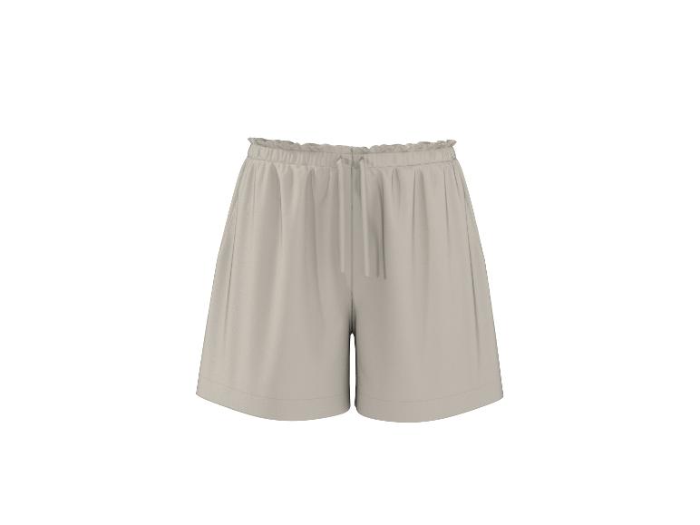 Beige shorts met elastische taille en trekkoord