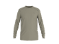 Lichtbruin herenshirt met lange mouwen en ronde hals.