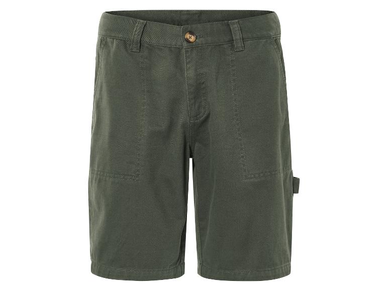 Olijfgroene cargoshorts.