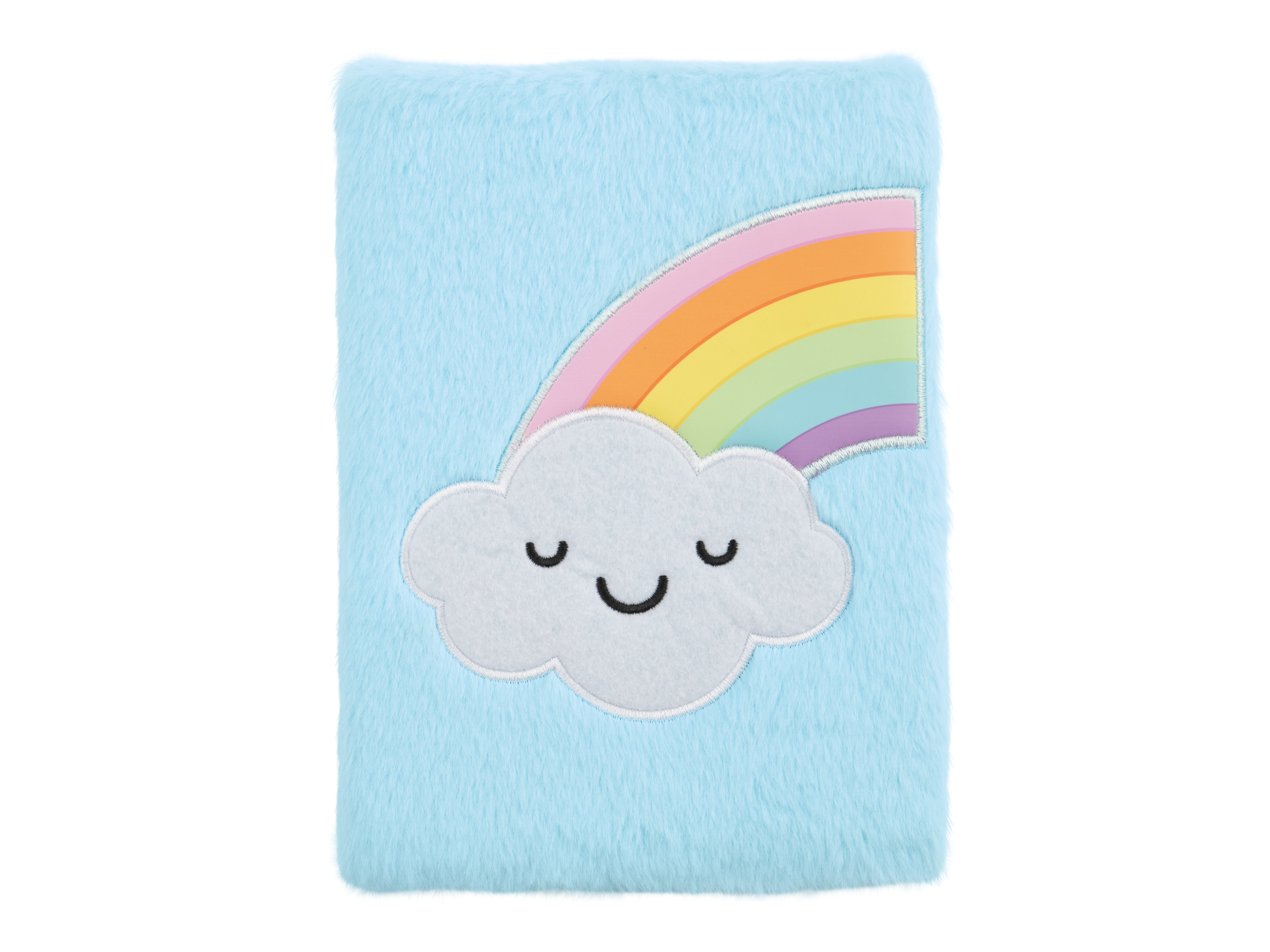 CRELANDO Notitieboek met pluche look (Regenboog)