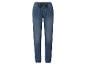 Blauwe denim broek met elastische tailleband en trekkoord