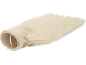 Crèmekleurige warmwaterkruik met een zachte, pluizige hoes.
