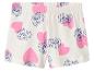 Witte shorts met roze harten en cartoonhondengezichten