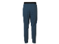 Blauwe herensportbroek met een zwarte elastische tailleband