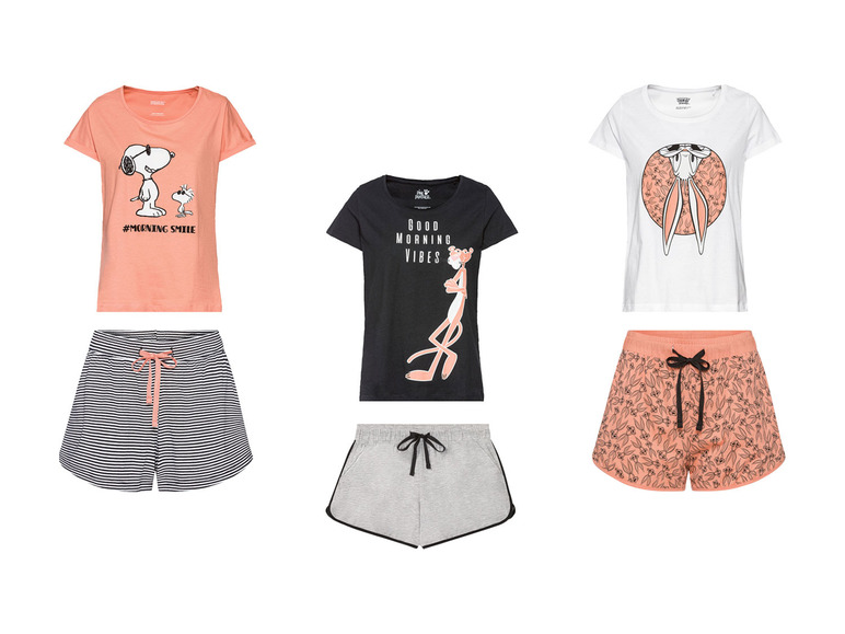 Pyjama sets met Snoopy, Pink Panther en Bugs Bunny print