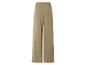 Beige wijde broek met elastische tailleband.