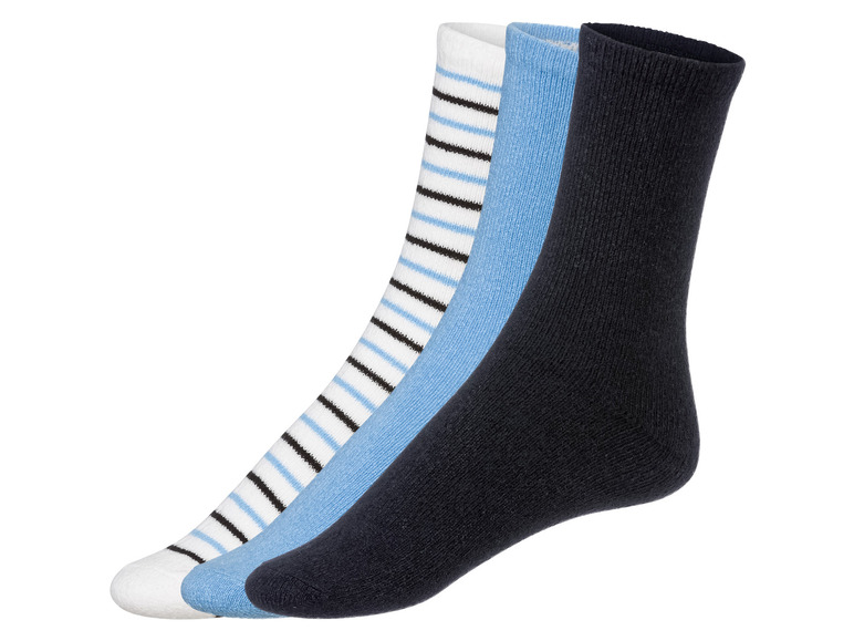 esmara 3 paar dames sokken (39-42, Blauw-wit-zwart)