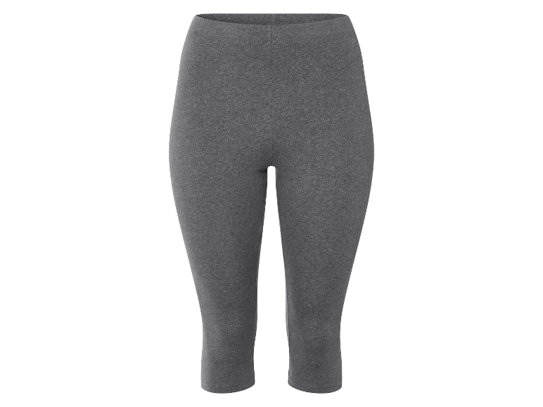 Donkergrijze jersey capri leggings.