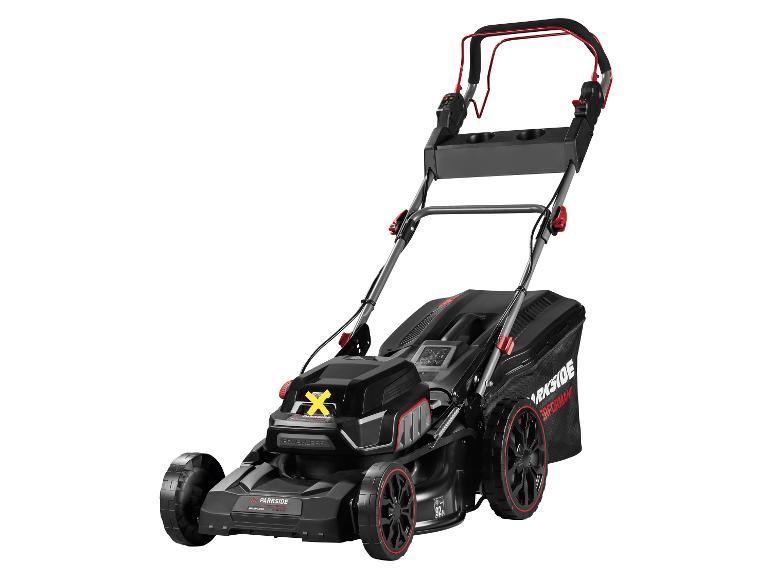 PARKSIDE PERFORMANCE accumaaier met zwarte behuizing en rode accenten