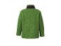 Groene fleece trui met zwarte kraag, achterkant