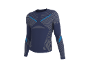 Heren sportshirt met lange mouwen in marineblauw met lichtgrijze en blauwe accenten.