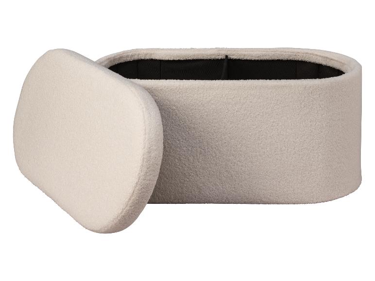 Zachte ovale poef met afneembaar deksel.